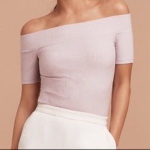 WHITE - aritzia tournesol off the shoulder top